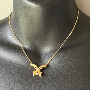 D'Orlan Gold Plated Necklace with Pearl - 15”